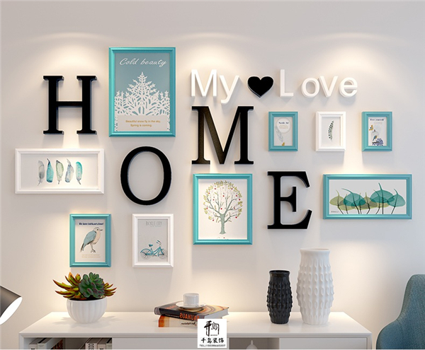 幾何圖形拼貼照片墻，美觀又有趣