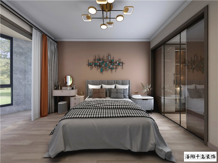 伊水苑現(xiàn)代簡(jiǎn)約主臥裝修效果圖