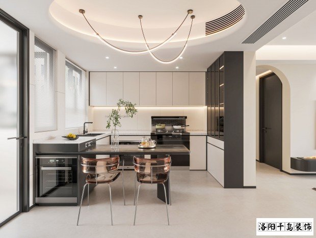 洛陽(yáng)極簡(jiǎn)風(fēng)客餐廳裝修案例